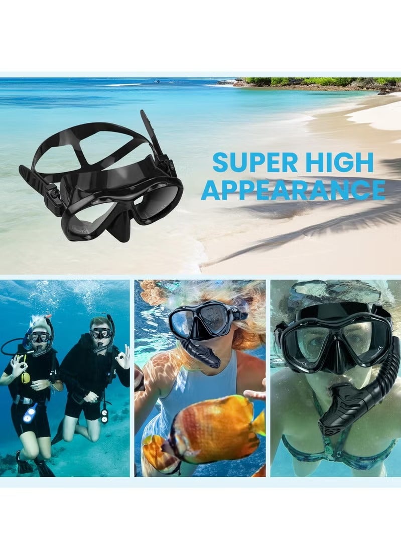 جورفنت معدات الغطس للبالغين، طقم غطس جاف، قناع غطس بزاوية رؤية واسعة 180 درجة، قناع غطس للتنفس الحر للغطس والغوص والسباحة - Image 3
