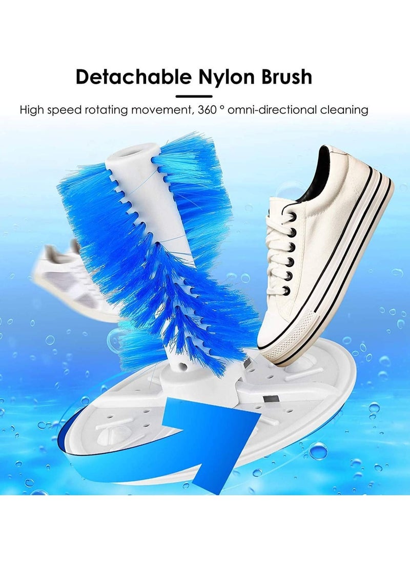 Portable Mini Shoe Washing Machine with Spinner Dryer and Brush White/Blue