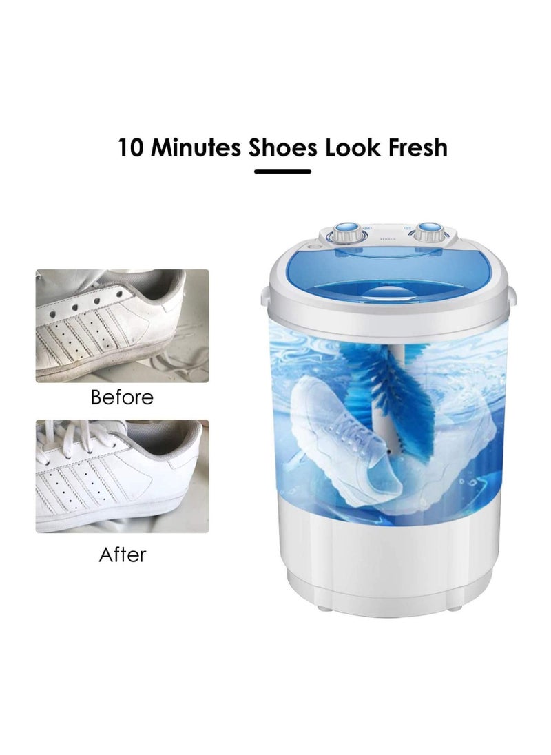 Portable Mini Shoe Washing Machine with Spinner Dryer and Brush White/Blue