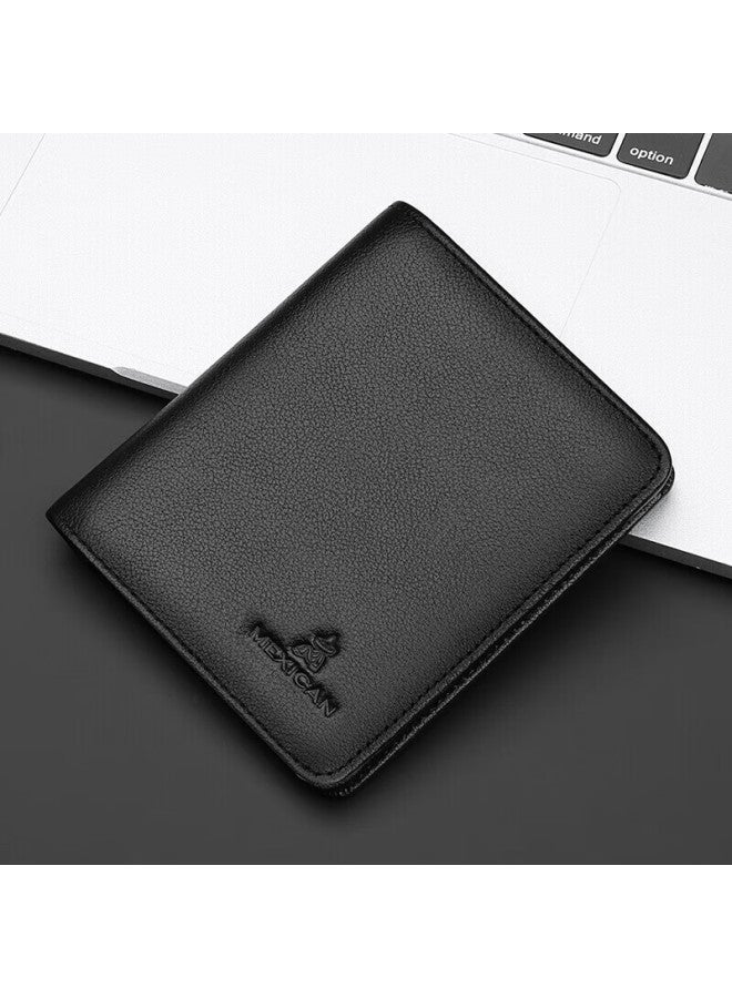 Scarecrow Men's Wallet, Short Style, Top-grain Leather, Bifold, Silver Coin Purse, Multi-card Slots, Valentine's Day Gift - Image 3