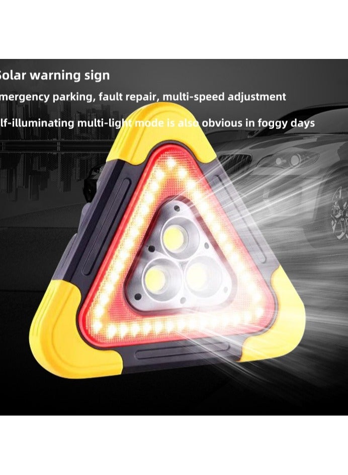 Emergency Roadside Warning Light – Rechargeable Flashing Safety Triangle with Solar Power and Battery – Portable Hazard Strobe for Cars, Trucks and Camping  - Image 2