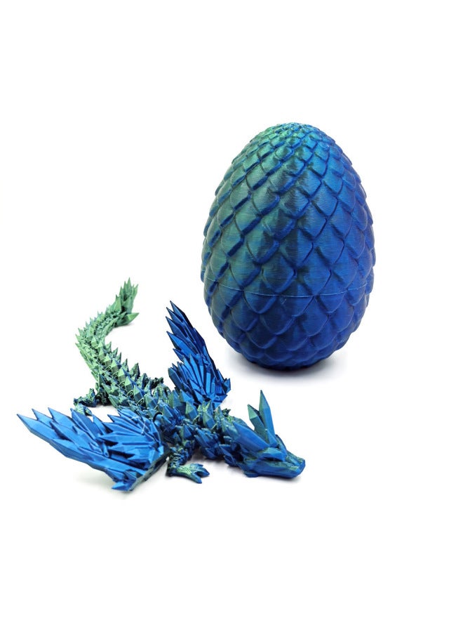 3D Printing Dragon Egg Suit Wings Flying Dragon Egg Suit Gift Online Red Creative Ornaments Handmade-Color:Pineapple Dragon Egg Flying Dragon With Wings Blue Green 13cm+22.5cm Dragon  - Image 1
