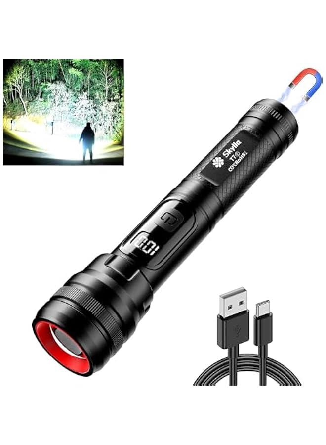 Beauenty 20000 High Lumens  LED torch light,Rechargeable Handheld Flashlight 5 Lighting Modes with LCD Power Display,Water Resistant Torch forCamping,Outdoor, Emergency, Everyday Carry  - Image 1