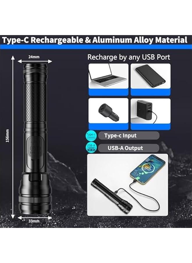 Beauenty 20000 High Lumens  LED torch light,Rechargeable Handheld Flashlight 5 Lighting Modes with LCD Power Display,Water Resistant Torch forCamping,Outdoor, Emergency, Everyday Carry  - Image 3