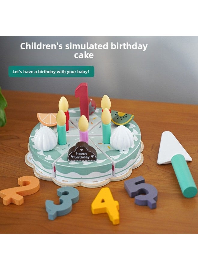 مجموعة الشاي والحلوى لمنزل اللعب المحاكاة للأطفال، مجموعة الكيك ورياض الأطفال، ألعاب خشبية - اللون: كعكة - Image 4