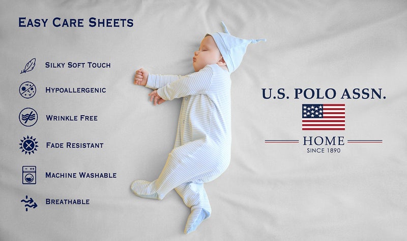 U.S. Polo Assn. U.S. Polo Assn. All Season  Soft and Cozy T-Shirt Material  1800 Thread Count 4-Piece Cotton Rich Jersey Sheet Set - Image 5