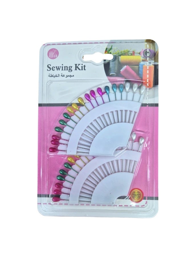 Colourful Craft Needles Ball Shaped Pin Heads for Tailoring Dress Making And Hijab Scarf- 36pcs