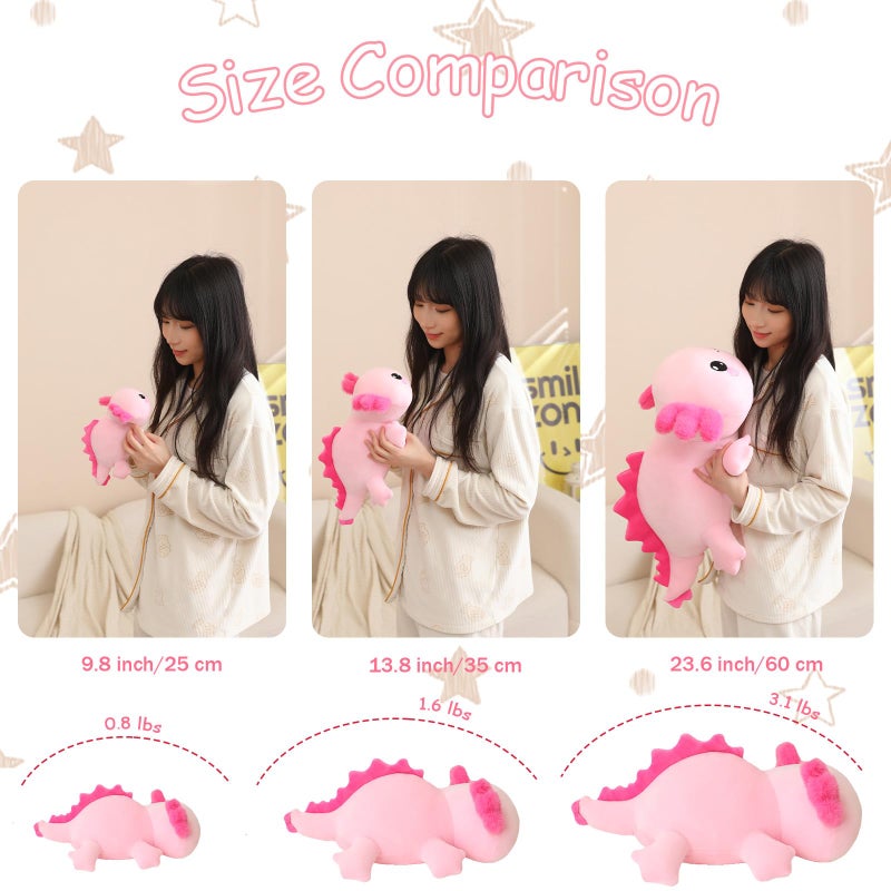 SQEQE Weighted Axolotl Plush, Weighted Axolotl Stuffed Animal, Cute Plushies Soft Pink Pillow Toy Gift for Kids Adults 9.8 Inch, 0.8 lbs - Image 5