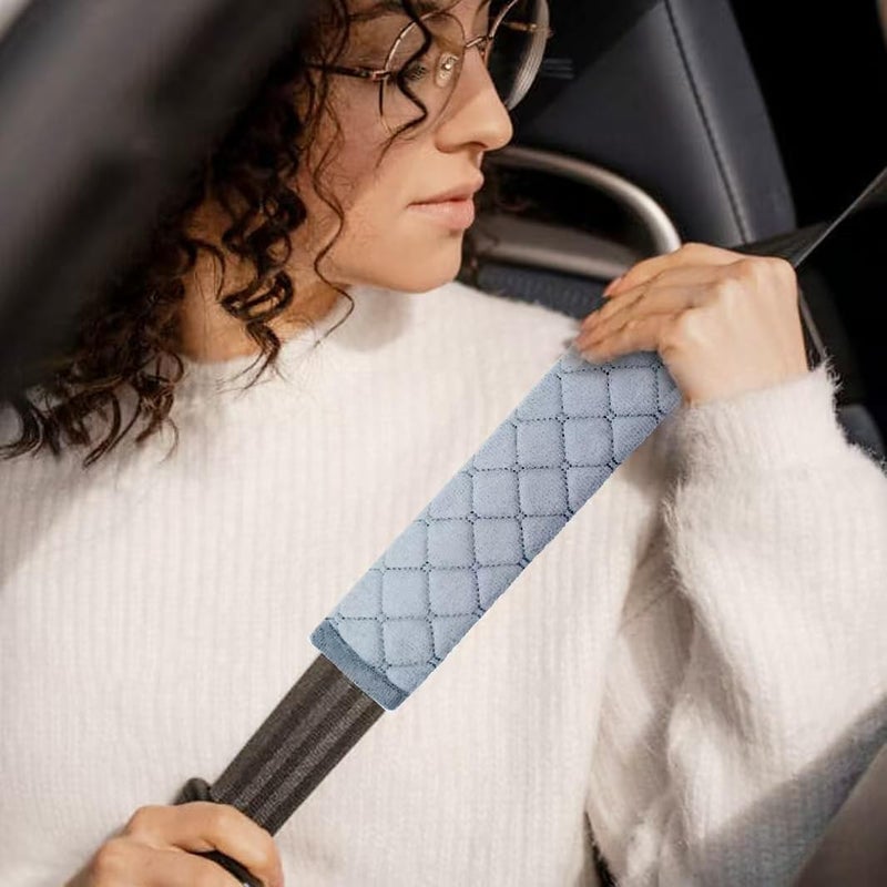 tecooller Car Seat Belt Cover Pad, 5 Pcs, Seatbelt Covers for Car Accessories, Soft Material, Car Seat Strap Pads, Gray 10.63 inches, Applicable for All Vehicles, Comfort for Neck Shoulders (5-Gray) - Image 5