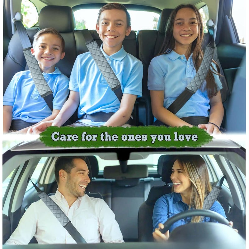 tecooller Car Seat Belt Cover Pad, 5 Pcs, Seatbelt Covers for Car Accessories, Soft Material, Car Seat Strap Pads, Gray 10.63 inches, Applicable for All Vehicles, Comfort for Neck Shoulders (5-Gray) - Image 3