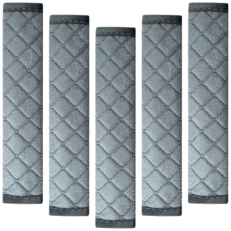 tecooller Car Seat Belt Cover Pad, 5 Pcs, Seatbelt Covers for Car Accessories, Soft Material, Car Seat Strap Pads, Gray 10.63 inches, Applicable for All Vehicles, Comfort for Neck Shoulders (5-Gray) - Image 1
