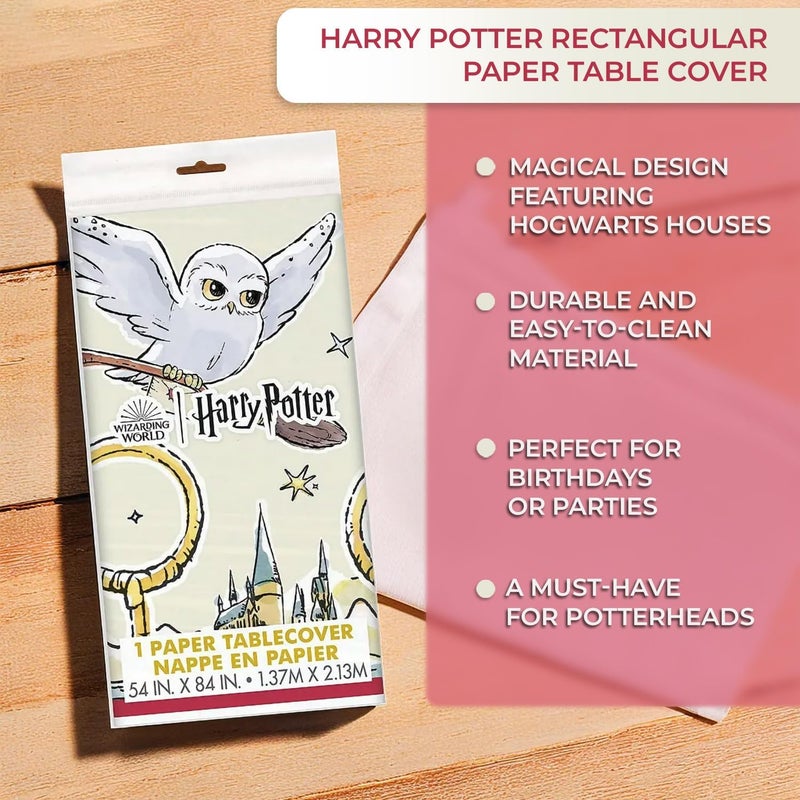 Unique غطاء طاولة ورقي مستطيل هاري بوتر 54 × 84 عنصر أساسي لحفلات السحرة السحرية مثالي لأعياد الميلاد والاحتفالات ذات الطابع الخاص  1 قطعة - Image 5