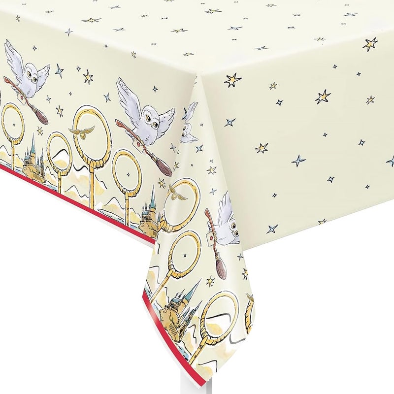 Unique غطاء طاولة ورقي مستطيل هاري بوتر 54 × 84 عنصر أساسي لحفلات السحرة السحرية مثالي لأعياد الميلاد والاحتفالات ذات الطابع الخاص  1 قطعة - Image 1