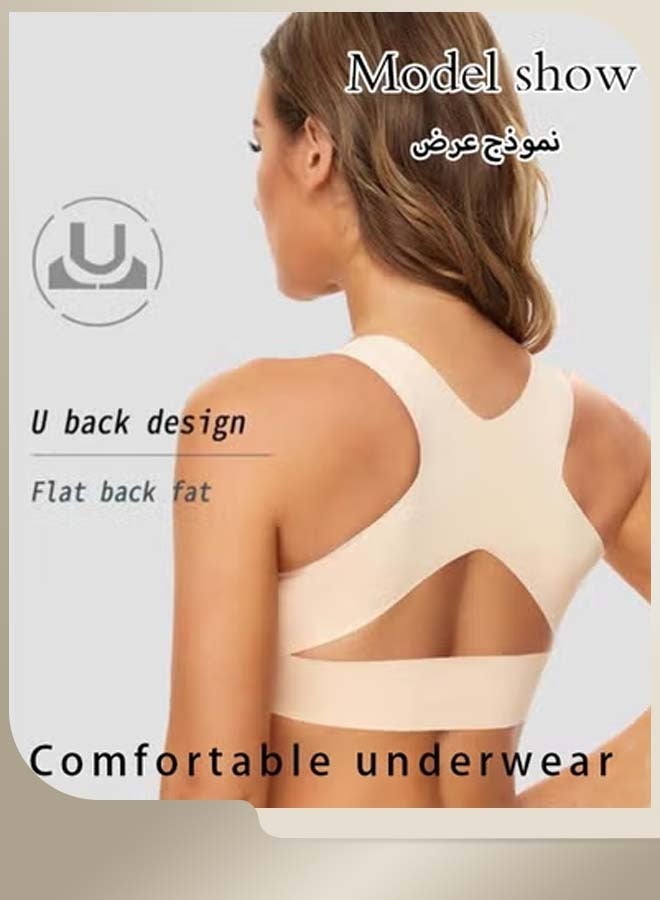 2 Pack Women's Bras, Seamless Front Closure Bras, Womens Underwear Push-up Bras, Lingerie Shaper Support Tops With Back X Strap, Female Posture Correction Bra, Lifting Bras, Full-Coverage Cups Sleep Bras, Everyday Bras - Image 4