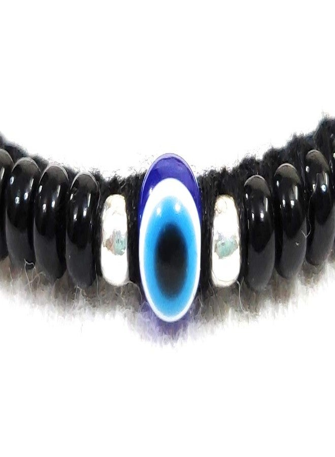 Jewel string Evil eye baby Nazariya (1pair) adjustable cord Bracelet with black beads and silver ball for newborn baby to 4-year toddlers for Girl Boy (Baby bracelet, anklet) (Not for adult) (small size 3 inch to 5 inch) - Image 3