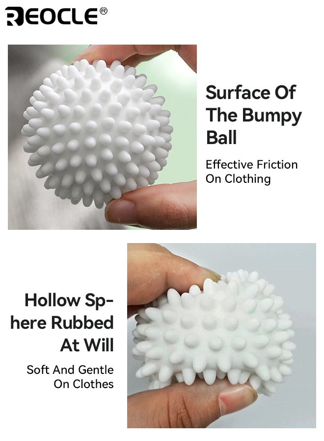 REOCLE 4pcs Reusable Laundry Balls Hair Removing Fabric Softening Anti-Tangling Eco-Friendly Washing Helper for Washer Dryer Use - Image 5