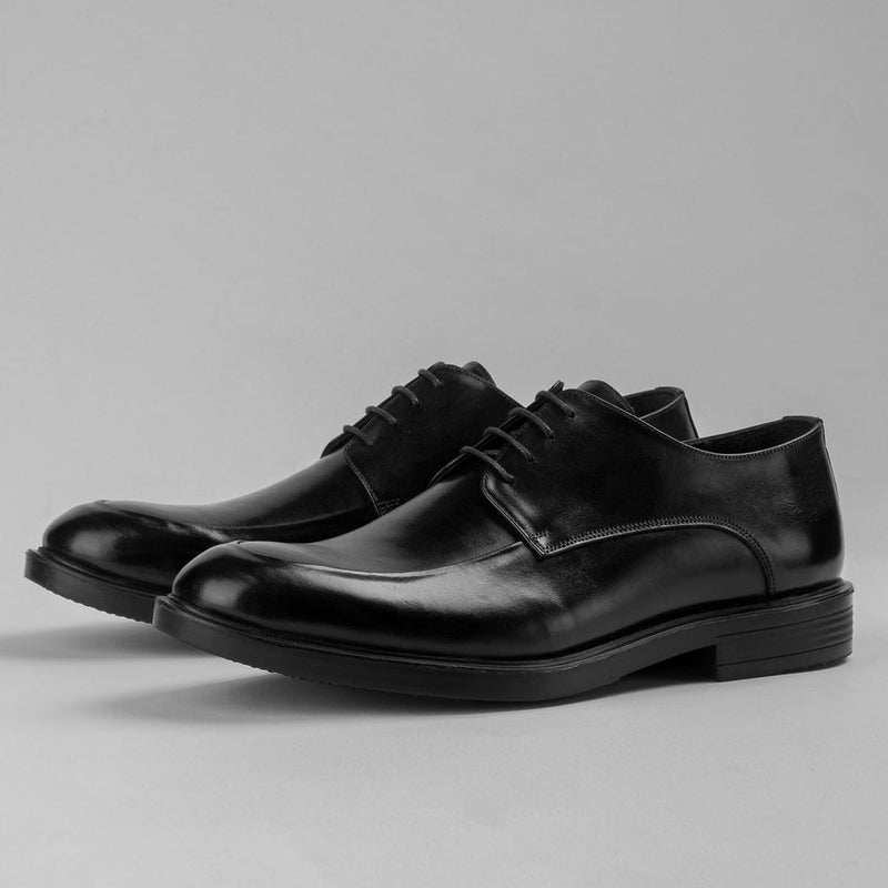 Brio Derby Moc Toe Shoes - BLACK