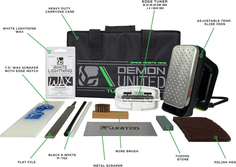 Demon United Demon Complete Basic Tune Kit with Wax- Everything Needed to do a Basic Tune and Wax for Your Skis and Snowboard - Image 5