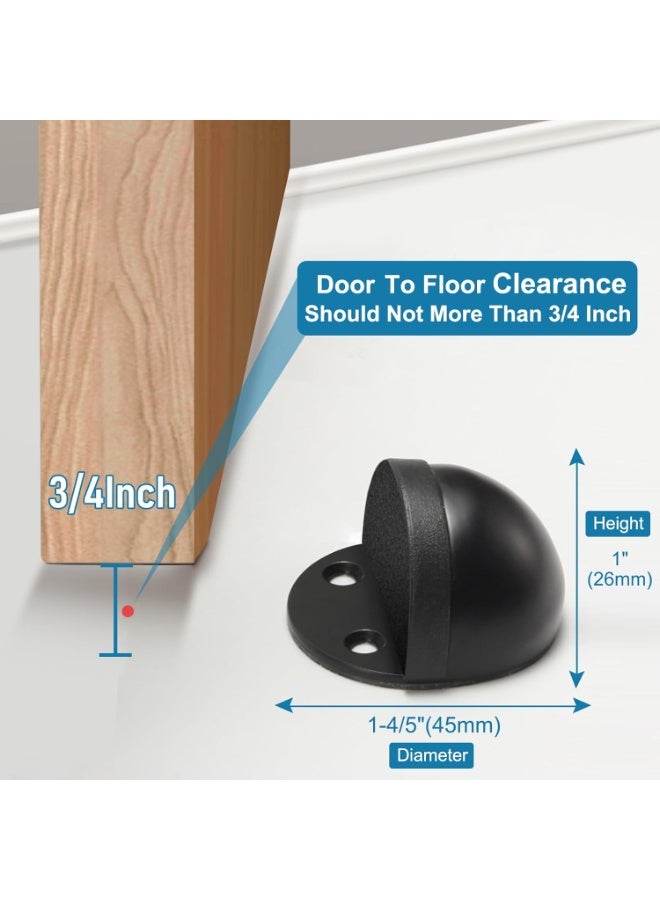 Door Stoppers,10 Pack Floor Door Stop Modern Black Door Stopper Sound Dampening Rubber Bumper Adhesive Door Stops No Drilling Doorstop Wall Protector, Dome Shaped - Image 4