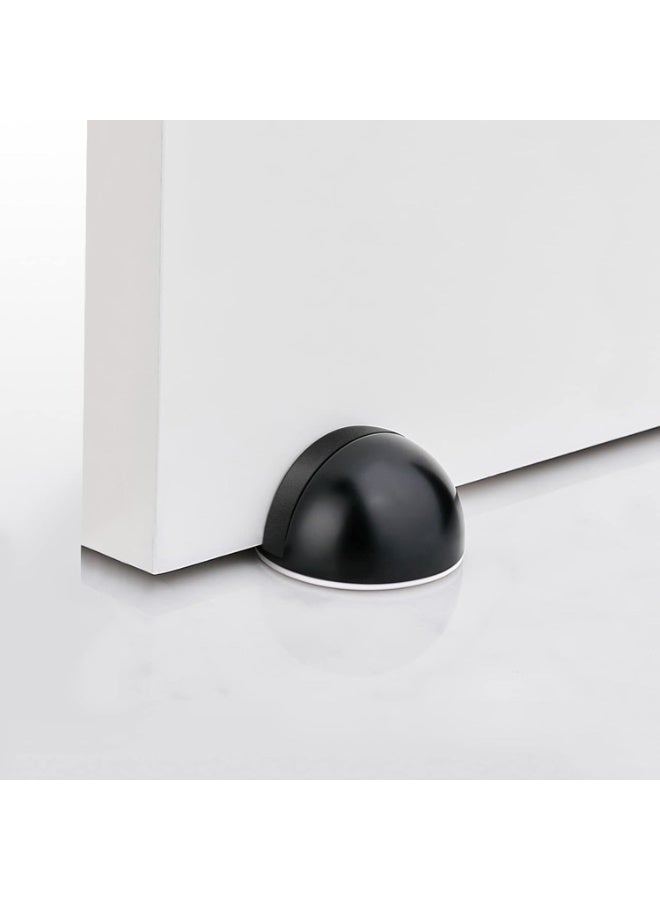 Door Stoppers,10 Pack Floor Door Stop Modern Black Door Stopper Sound Dampening Rubber Bumper Adhesive Door Stops No Drilling Doorstop Wall Protector, Dome Shaped - Image 1