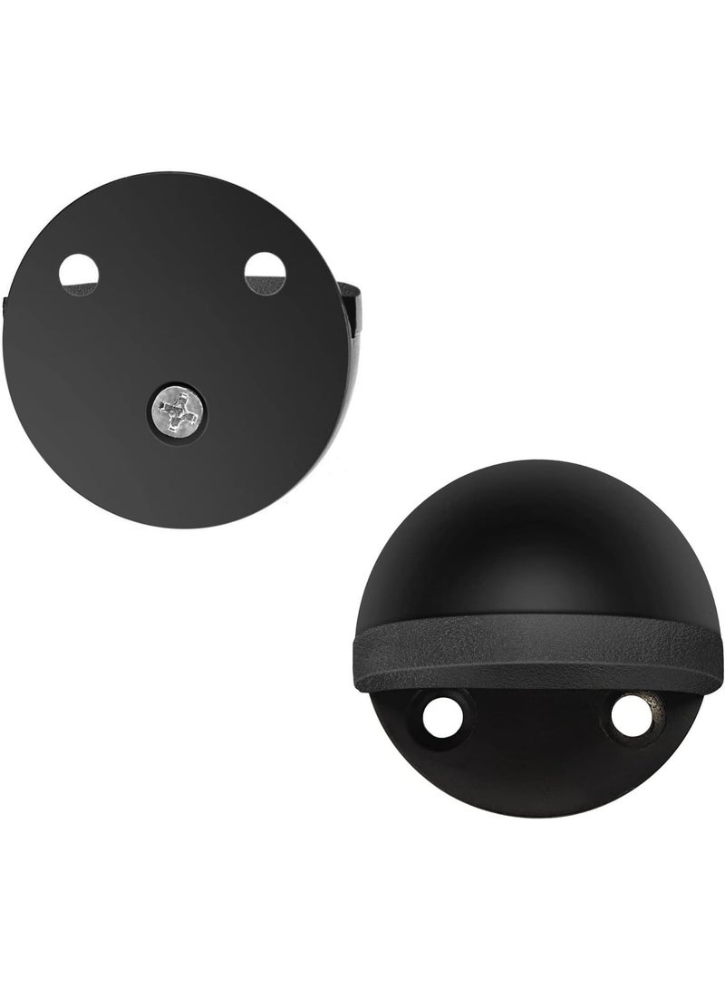 Door Stoppers,10 Pack Floor Door Stop Modern Black Door Stopper Sound Dampening Rubber Bumper Adhesive Door Stops No Drilling Doorstop Wall Protector, Dome Shaped - Image 2