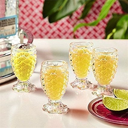 Raincart 100 Crystal Clear Pineapple Shaped Whiskey Glasses Drinking Glass Set of 6 Pieces 250 ml Each - Image 2