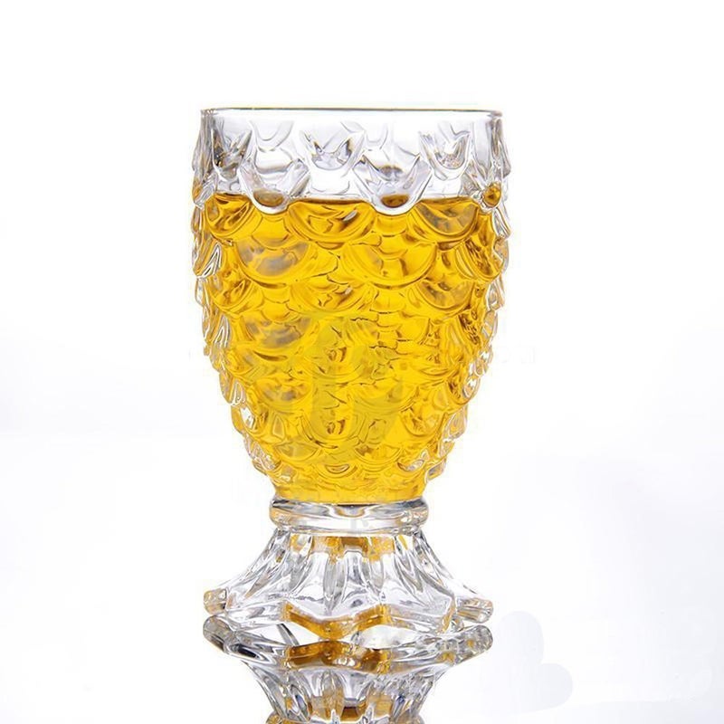 Raincart 100 Crystal Clear Pineapple Shaped Whiskey Glasses Drinking Glass Set of 6 Pieces 250 ml Each - Image 5