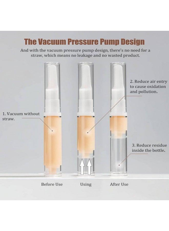 Prostuff.in¬Æ 10ml Travel-Sized Airless Vacuum Pump Bottle Leak-Proof, Unscented, and Portable Containers Liquid Dispenser Bottle for Lotion, Cream, Eye Serum, and Toiletries Cosmetic Container 2 Pcs - Image 4