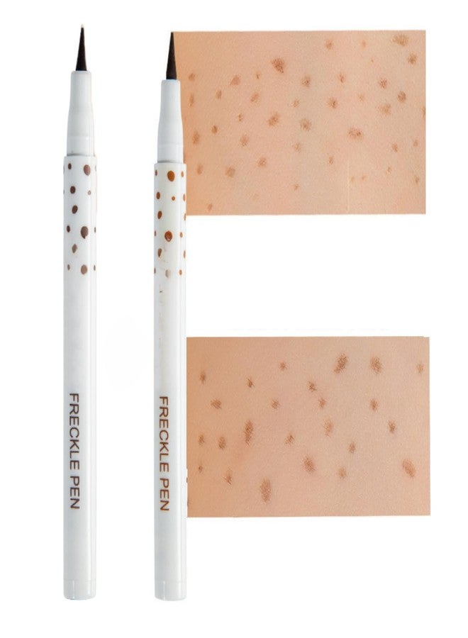 ONarisae 2 Pcs Freckle Pen Face Concealer Point Out Natural Waterproof Longlasting Freckle Makeup Light Brown & Chestnut - Image 1
