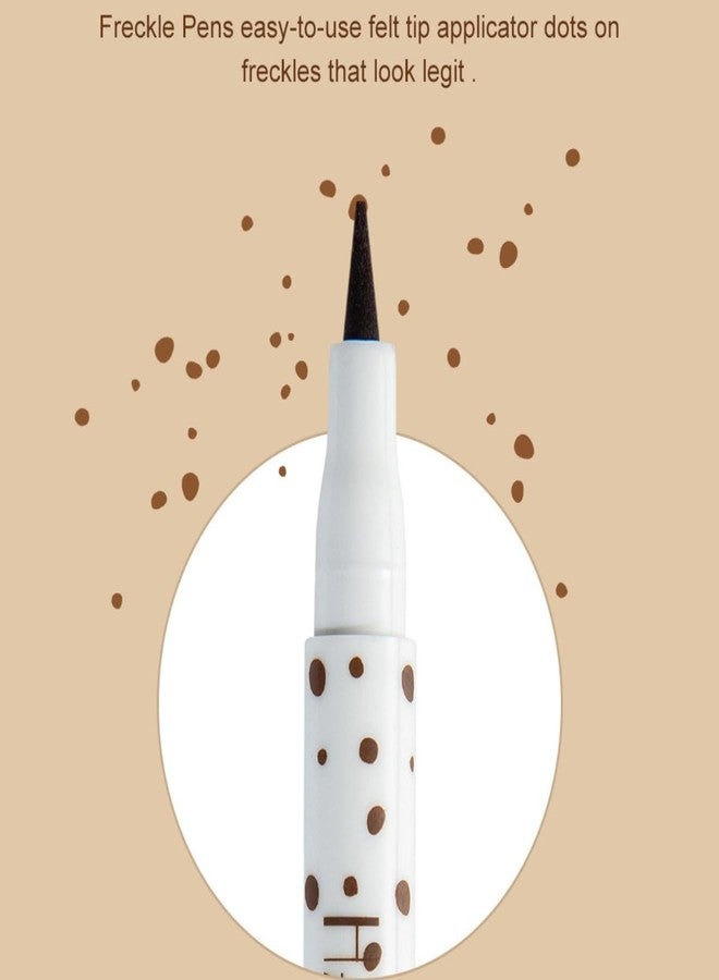 ONarisae 2 Pcs Freckle Pen Face Concealer Point Out Natural Waterproof Longlasting Freckle Makeup Light Brown & Chestnut - Image 2