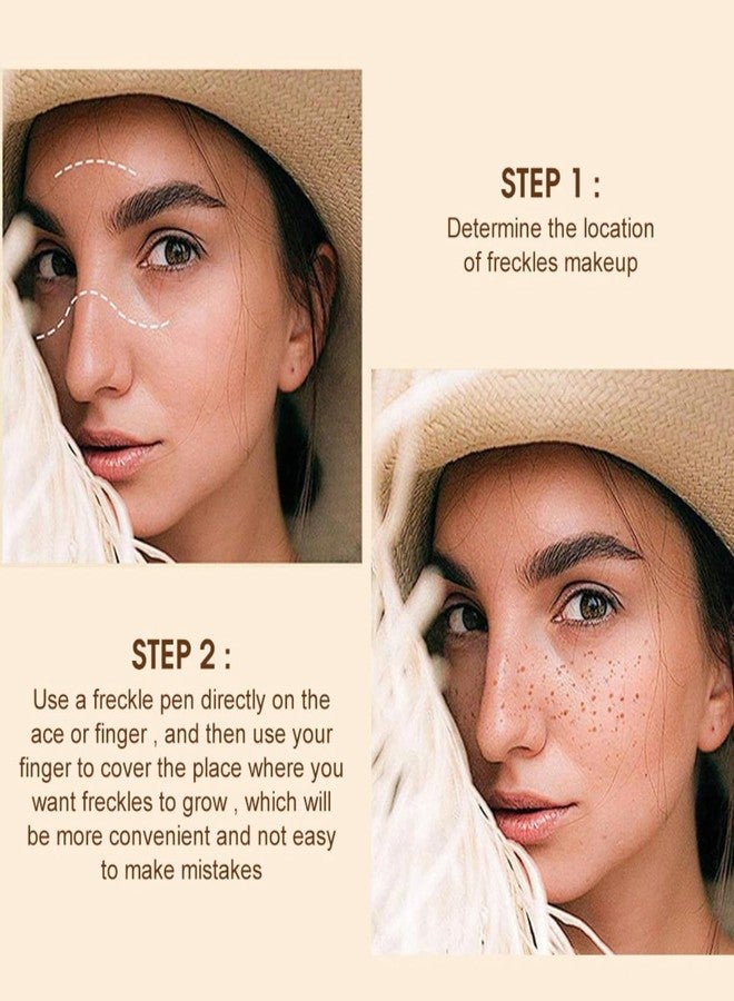 ONarisae 2 Pcs Freckle Pen Face Concealer Point Out Natural Waterproof Longlasting Freckle Makeup Light Brown & Chestnut - Image 3