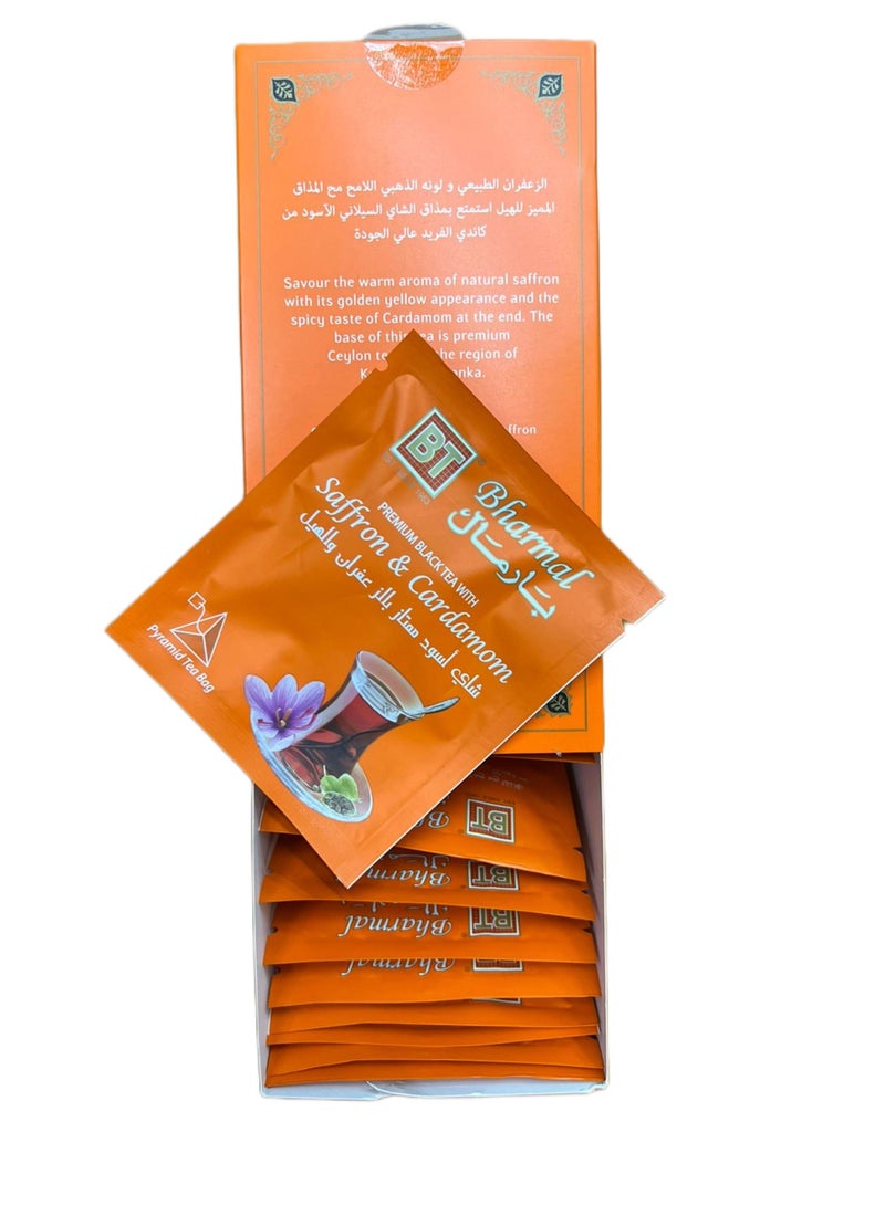 BHARMAL Premium black tea with Saffron and Cardamom teabags - Image 2