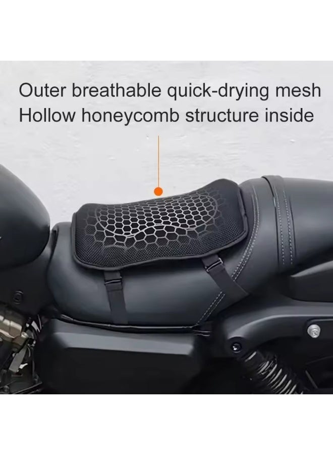 غطاء مقعد مريح ومضاد للانزلاق ومريح للضغط وسادة مقعد دراجة نارية هلامية على شكل خلية نحل إكسسوارات الدراجات النارية - Image 2