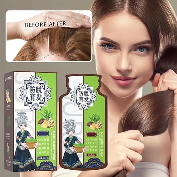 GINGER ANTI HAIR LOSS SHAMPOO, POLYGONUM MULTIFLORUM GINGER PLANT EXTRACT ANTI-HAIR LOSS HAIR SHAMPOO GINGER HAIR CARE SHAMPOO - Image 3