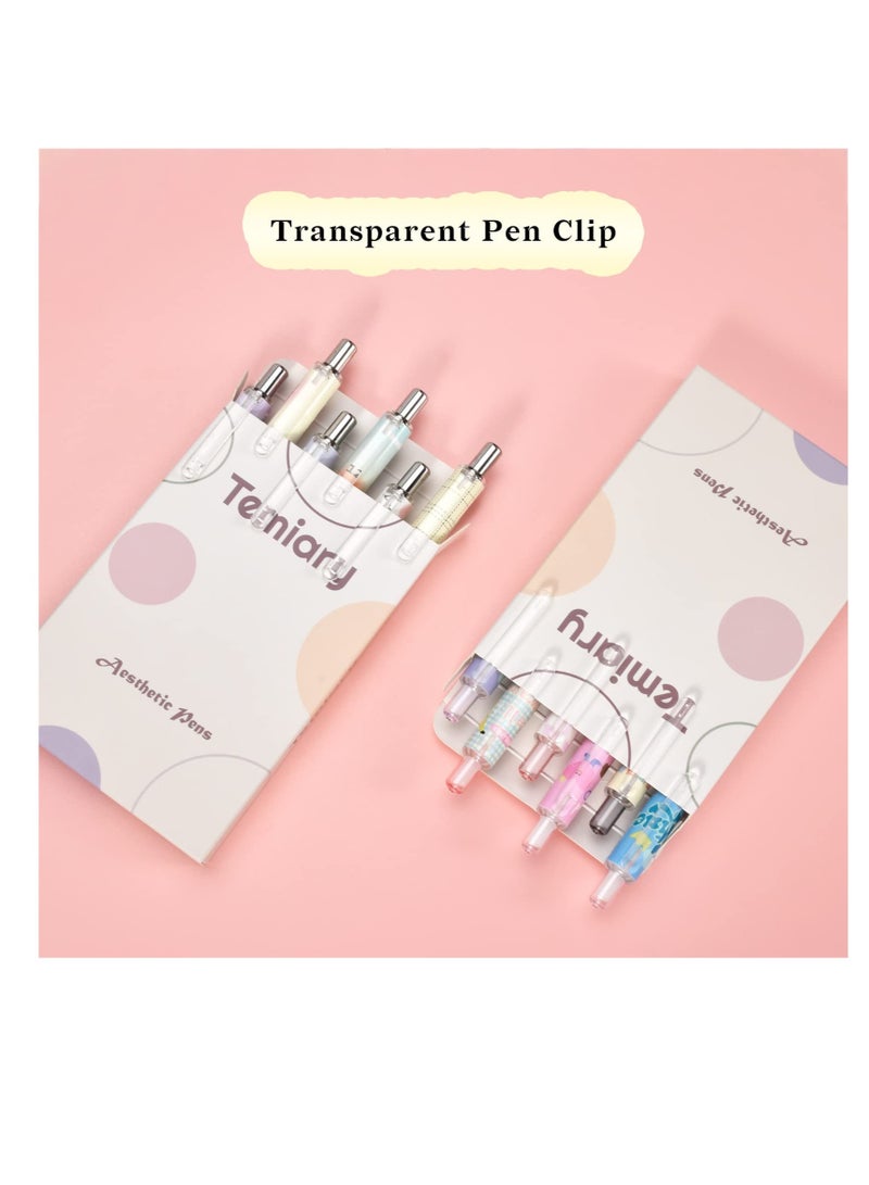 Excefore Retractable Gel Pens, 12 Pcs Creative Gel Ink Rollerball Pen, Quick Dry Fine Point 0.5mm Black Ink Rolling Ball Gel Pen, Comfortable Smooth Writing Aesthetic Pens, for Home, School, Office - Image 4