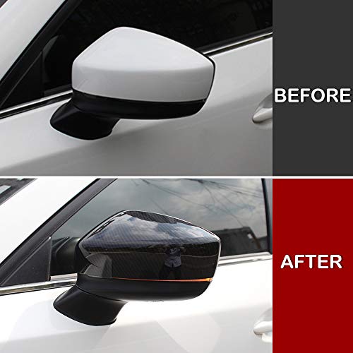 Kadore Carbon Fiber Pattern Side Mirror Covers for 2017-2025 Mazda CX-5 - Exterior Door Mirror Overlay Trim (2-Piece Set, Fits All KF Facelifts) - Image 4