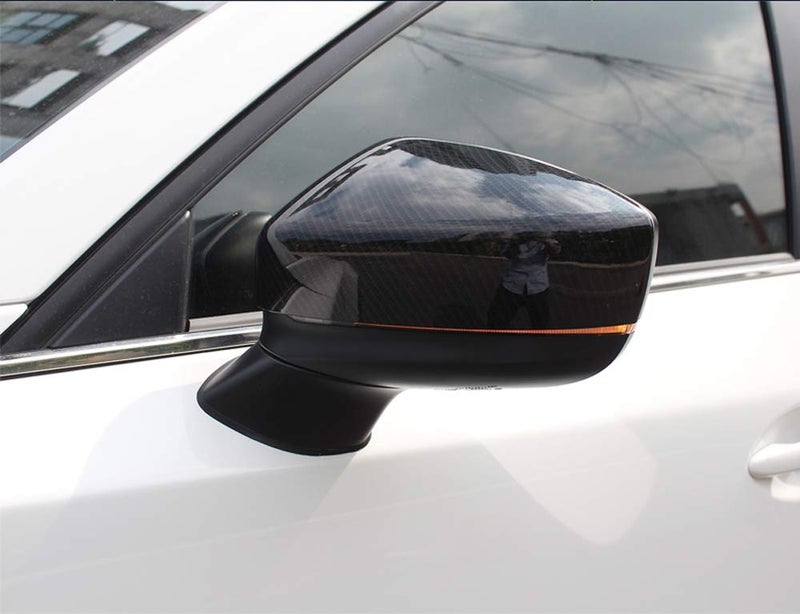 Kadore Carbon Fiber Pattern Side Mirror Covers for 2017-2025 Mazda CX-5 - Exterior Door Mirror Overlay Trim (2-Piece Set, Fits All KF Facelifts) - Image 2