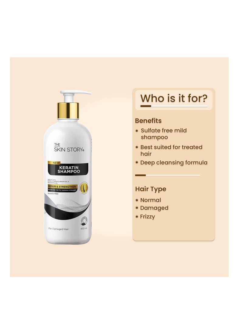 Skin Story Clean Beauty The Skin Story Sulphate Free Keratin Biotin Shampoo Soft Frizz Free Hair Split End Damage Repair All Hair Types  - Image 3