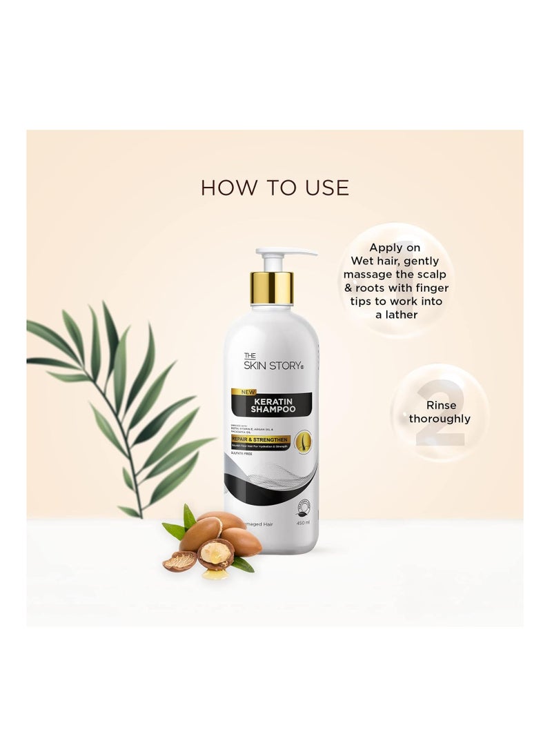 Skin Story Clean Beauty The Skin Story Sulphate Free Keratin Biotin Shampoo Soft Frizz Free Hair Split End Damage Repair All Hair Types  - Image 2
