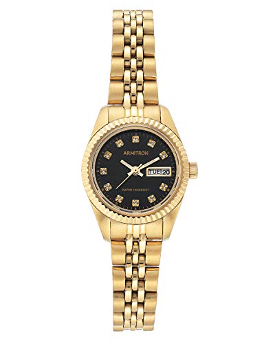 Armitron Women's Japanese Quartz Dress Watch with Stainless Steel Strap, Gold, 10 (Model: 75/2475BKGP) - Image 1