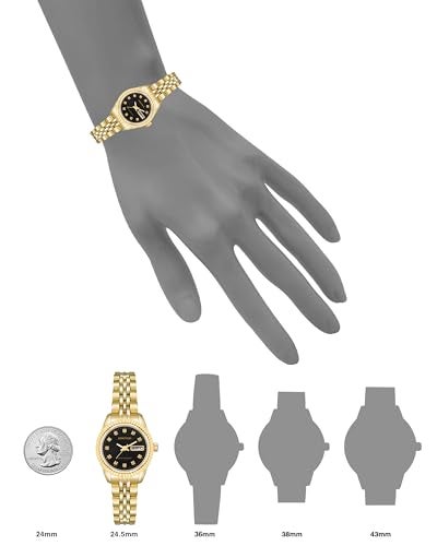 Armitron Women's Japanese Quartz Dress Watch with Stainless Steel Strap, Gold, 10 (Model: 75/2475BKGP) - Image 2