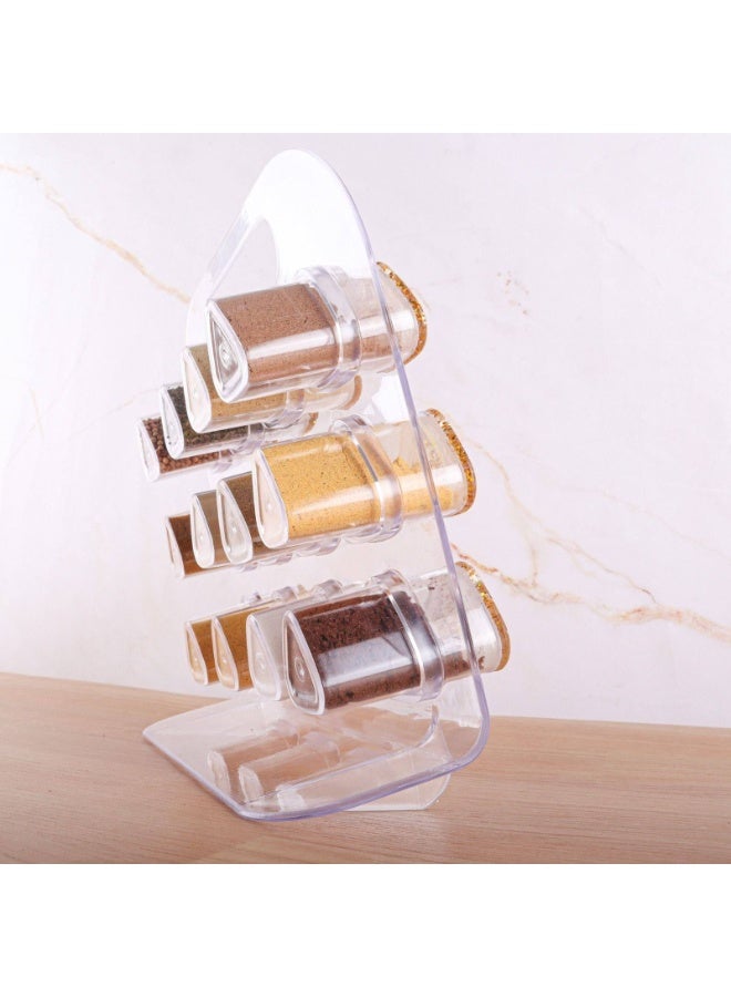 Premium Acrylic Spice Organizer Set (12 Pieces) with Easy-Carry Handle Stand – Crystal-Clear Spice Rack with Airtight Lids – Includes Free Spice Label Stickers for a Modern, Well-Organized Kitchen. - Image 2