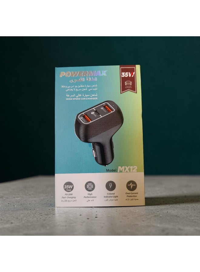 Car Charger Fast Charging 35W Dual USB Car Plug Adapter Car Charger Type C Compatible with iPhone 15 Pro Max/15 Pro/15/14/13 Pro Max/12/11, iPad White - Image 1