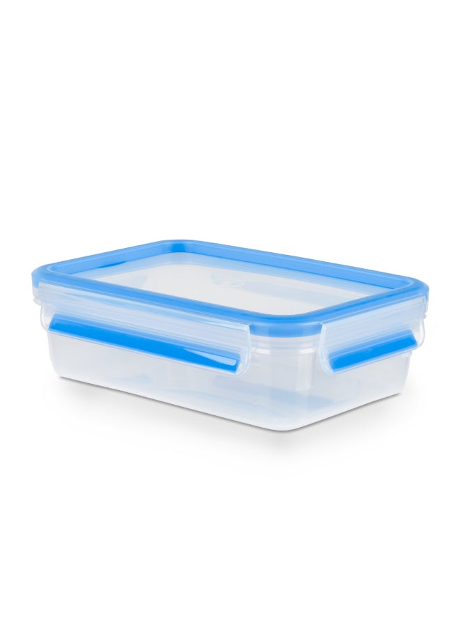 TEFAL  Fresh Box Plastic Container |Masterseal 0.8 L | Rectangular Food Container | Leak-Proof | Microwave-Safe |  BPA-Free | Dishwasher-Safe | Frost-Resistant | Blue | 2 Years Warranty | K3021812 Blue 0.8Liters - Image 1