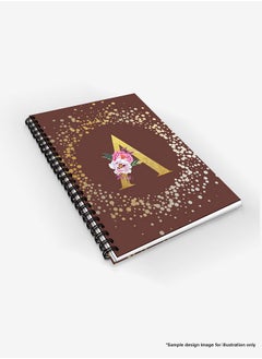 Stylizedd Designer A5 Spiral Notebook Memo Notepad Journal - Custom Monogram Initial Letter Floral Pattern Alphabet - O - Brown  - Image 3