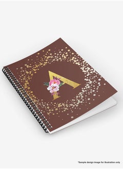 Stylizedd Designer A5 Spiral Notebook Memo Notepad Journal - Custom Monogram Initial Letter Floral Pattern Alphabet - O - Brown  - Image 5