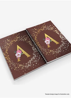 Stylizedd Designer A5 Spiral Notebook Memo Notepad Journal - Custom Monogram Initial Letter Floral Pattern Alphabet - O - Brown  - Image 4