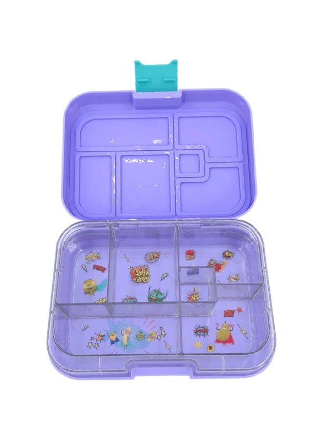 Tiny Wheel 6-Compartment Bento Box for Kids Purple and Green - Image 3