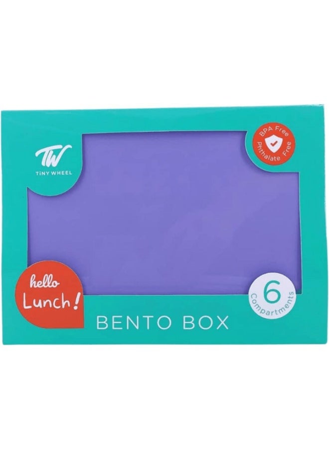 Tiny Wheel 6-Compartment Bento Box for Kids Purple and Green - Image 1