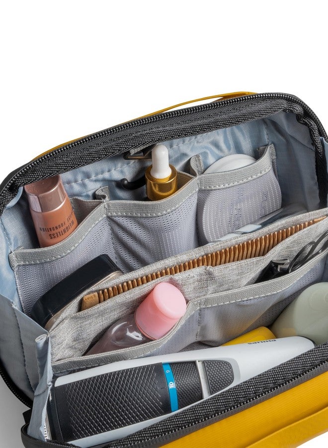 Destinio Travel Toiletry Bag for Man and Women-Waterproof, Premium Hanging Toiletries Shaving Kit, Cosmetics Organizer Pouch for Makeup, Grooming Multi Utility Compartments for Accessories (Yellow) - Image 2